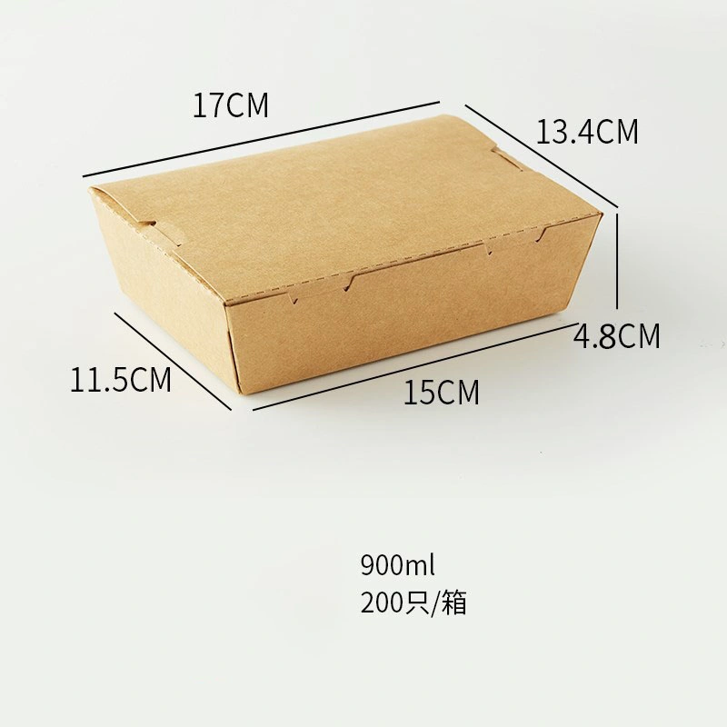 Disposable Food Packaging Kraft Paper Salad Box with Clear Anti Fog Pet Window for Sushi and Salad