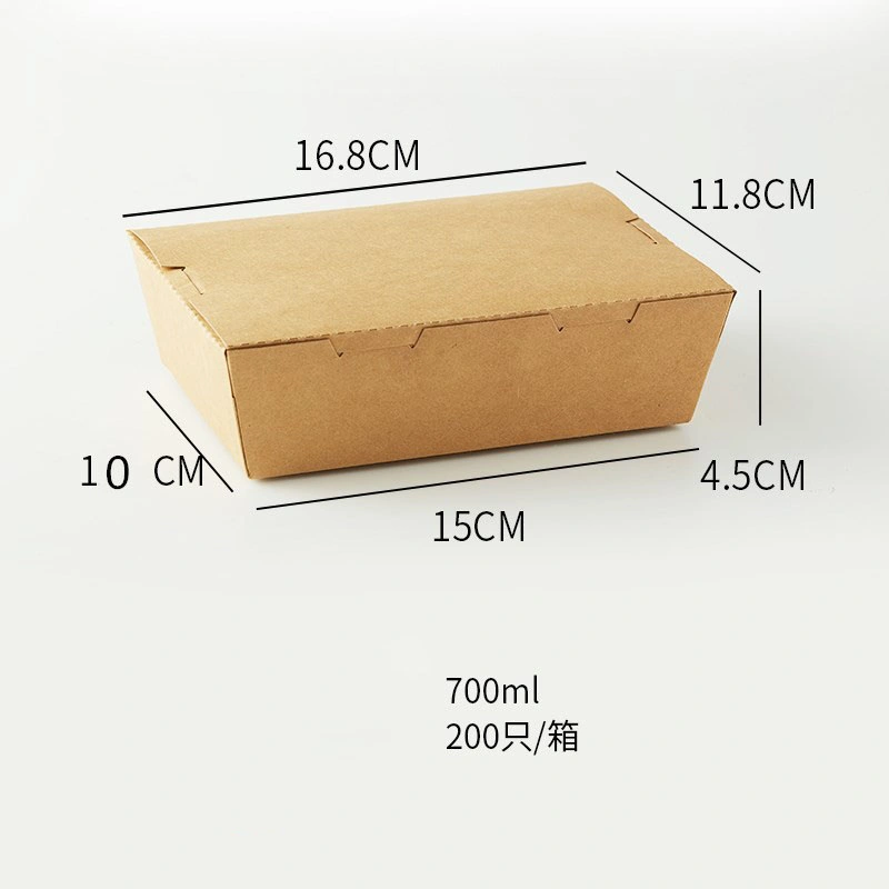 Disposable Food Packaging Kraft Paper Salad Box with Clear Anti Fog Pet Window for Sushi and Salad
