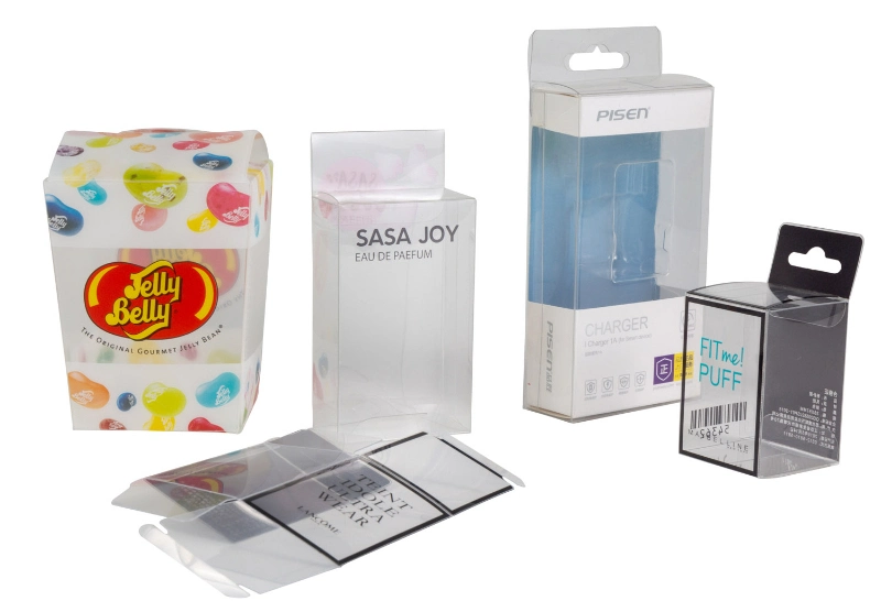 Clear Plastic Underwear Packaging PVC Pet PP Polyester Box with Euro Hook Hanger Design