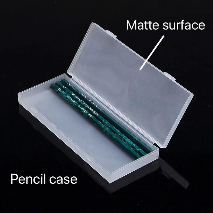 China Factory Kids Wholesale Portable Clear PP Plastic Storage Stationery Pencil Case Pen Box