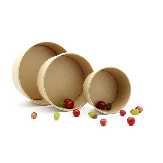 Fast Delivery Eco Friendly Kraft Paper Packaging Disposable Food Box with Clear PP Plastic Lid 