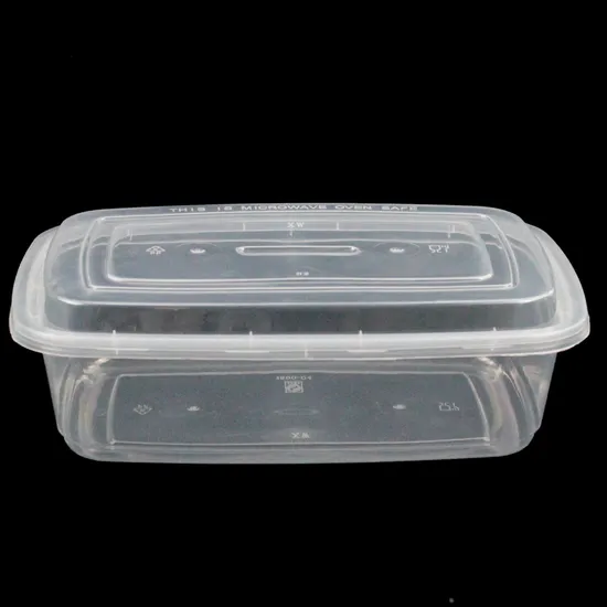 Disposable Plastic Container Transparent Clear PP/PS Food Grade Lunch Box with Lid 