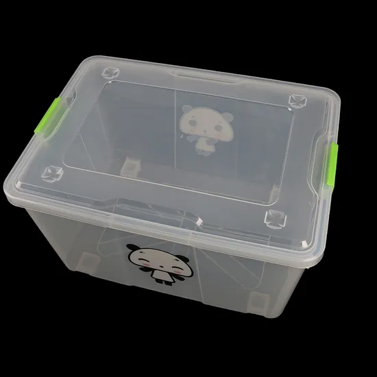 Home PP Big Heavy Duty Clear Large Organizer Stackable Transparent Plastic Cloths Storage Box 