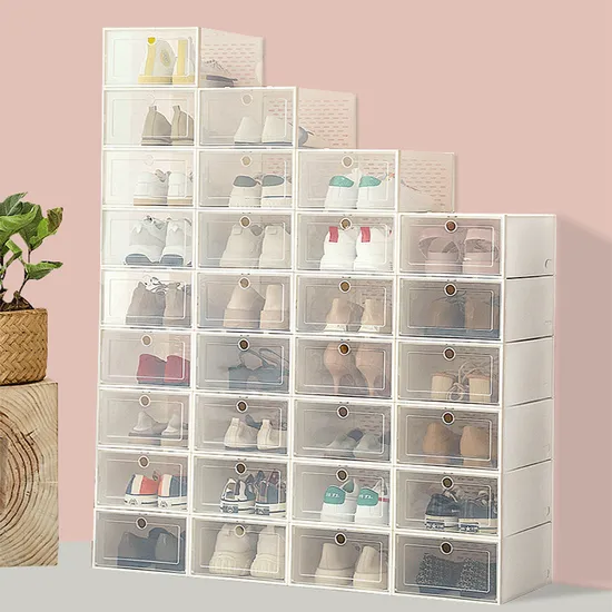 PP Clear Shoe Storage and Organization Boxes with Drawer 