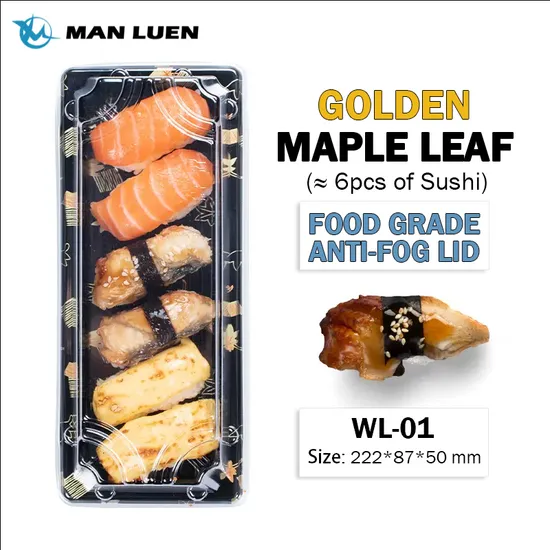 Japanese PP Clear Rectangular Takeaway Sushi Box 