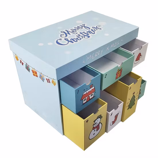 Irregular Christmas Tree Shaped Paper Packaging Food Packaging Blind Gift Packaging Advent Calendar Candy Jewelry Cosmetic Toy Gift Box for Holidays