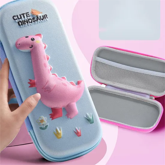 Cartoon Cute Elementary School Pencil Box Children′s Pencil Large Capacity 3D Stationery Box 