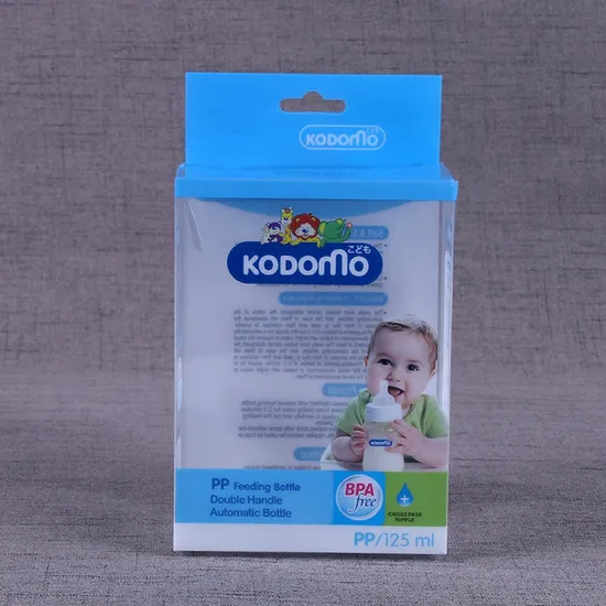 Wholesale Clear Pet Plastic Boxes for Pacifier Custom Order Folding PVC Feeding Bottle Packaging Box 