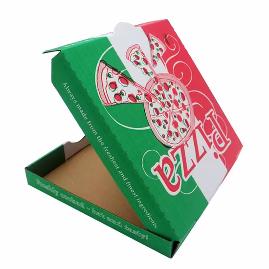China Wholesale Custom Printed Good Quality All Size Color Kraft Paper Corrugated Food Pizza Packaging Box with Logo