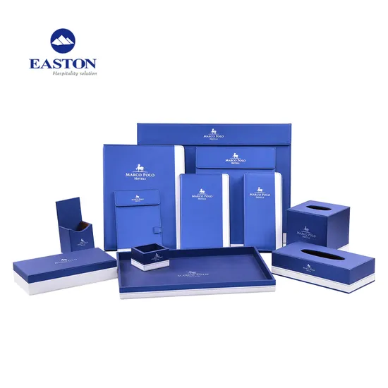 Hotel Blue and White Leather Wholesale Stationery Box