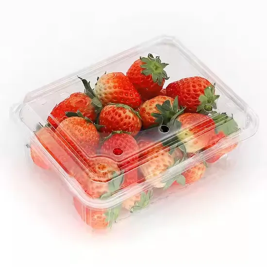Pet Disposable Fruit Container Packaging Clear Clamshell Plastic Box 