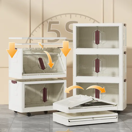 Children Toys Plastic Storage Box with Wheels 