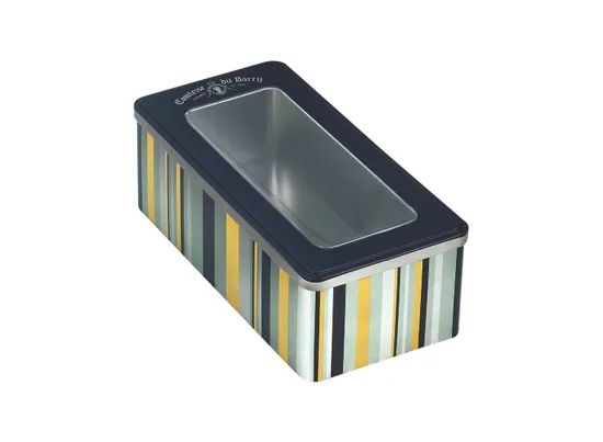 Factory Price Rectangle Tin with Clear Pet Window Puzzle Tin Box with PVC Window Game Metal Box Window Tin Box 
