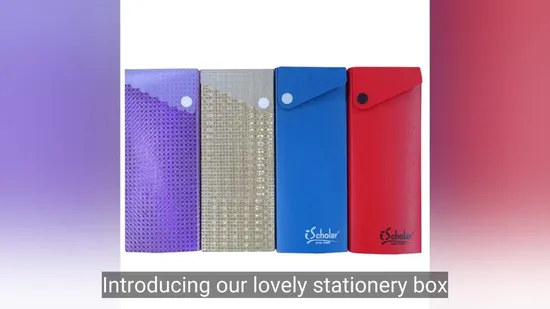 Stationery Promotion Gift Plastic PP PVC Pencil Pen Box with Snap Button 